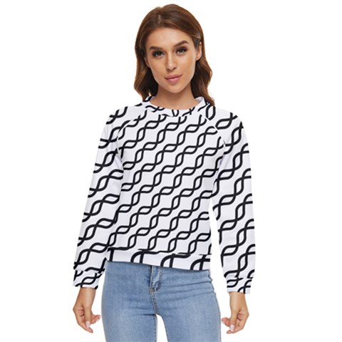 Diagonal-stripe-pattern Women s Long Sleeve Raglan Tee by Semog4