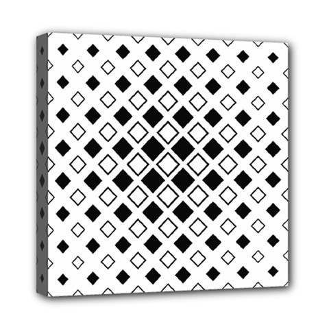 Square-diagonal-pattern-monochrome Mini Canvas 8  X 8  (stretched) by Semog4