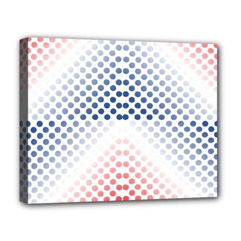Dots-pointillism-abstract-chevron Deluxe Canvas 20  X 16  (stretched) by Semog4