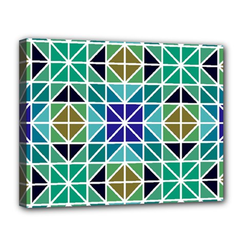 Mosaic-triangle-symmetry- Canvas 14  X 11  (stretched) by Semog4