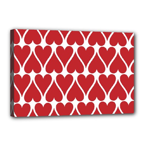 Hearts-pattern-seamless-red-love Canvas 18  X 12  (stretched) by Semog4