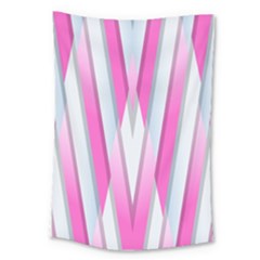 Geometric-3d-design-pattern-pink Large Tapestry by Semog4