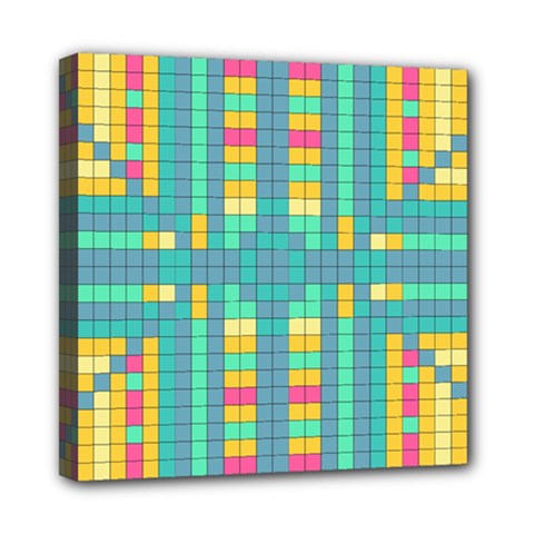 Checkerboard-squares-abstract- Mini Canvas 8  X 8  (stretched) by Semog4