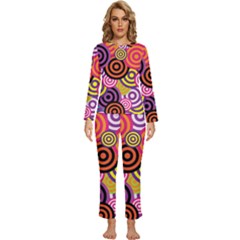 Abstract-circles-background-retro Womens  Long Sleeve Lightweight Pajamas Set by Semog4