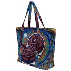 Grateful Dead Skull Rose Zip Up Canvas Bag by Semog4