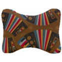 Pattern Accordion Velour Seat Head Rest Cushion View1