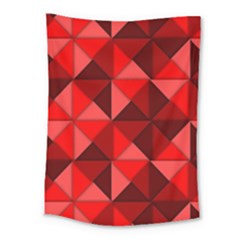 Red Diamond Shapes Pattern Medium Tapestry by Semog4