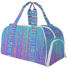 Blue Magenta Speckles Line Burner Gym Duffel Bag by Semog4