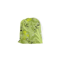 Seamless Pattern Green Garden Drawstring Pouch (xs) by Semog4