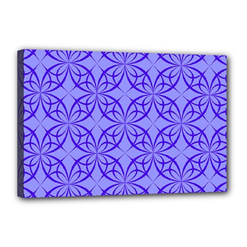 Decor Pattern Blue Curved Line Canvas 18  X 12  (stretched) by Semog4