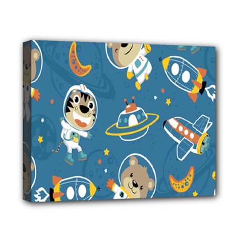 Seamless Pattern Funny Astronaut Outer Space Transportation Canvas 10  X 8  (stretched) by Semog4