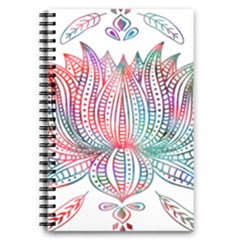 Lotus Feathers Boho Watercolor 5 5  X 8 5  Notebook by Salman4z
