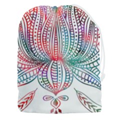 Lotus Feathers Boho Watercolor Drawstring Pouch (3xl) by Salman4z