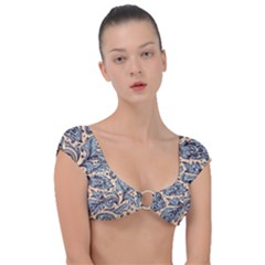 Texture Ornament Paisley Cap Sleeve Ring Bikini Top by Salman4z