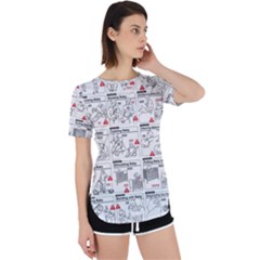 White Printer Paper With Text Overlay Humor Dark Humor Infographics Perpetual Short Sleeve T-shirt by Salman4z