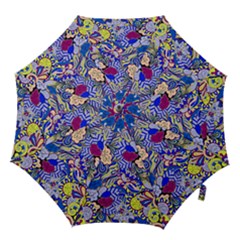 Blue Yellow Background Pattern Vector Texture Paisley Hook Handle Umbrellas (small) by Salman4z