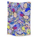 Blue Yellow Background Pattern Vector Texture Paisley Large Tapestry View1