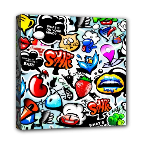 Graffiti Art Cartoon Comic Mini Canvas 8  X 8  (stretched) by Salman4z
