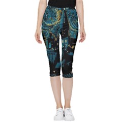 Hogwarts Castle Van Gogh Inside Out Lightweight Velour Capri Leggings  by Salman4z