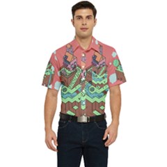 Minimal Digital Cityscape Men s Short Sleeve Pocket Shirt  by Salman4z