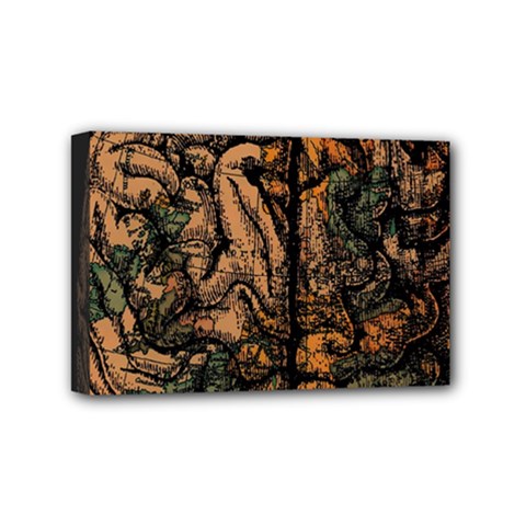 Always On My Mind Tobe Map Places Travel Vintage Mini Canvas 6  X 4  (stretched) by Salman4z