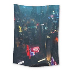 Cityscape Digital Art Medium Tapestry by Salman4z