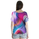 Colorful 3d Waves Creative Wave Waves Wavy Background Texture V-Neck Flutter Sleeve Top View2