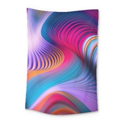 Colorful 3d Waves Creative Wave Waves Wavy Background Texture Small Tapestry by Salman4z