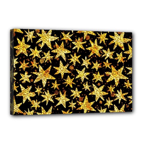Shiny Glitter Stars Canvas 18  X 12  (stretched) by Salman4z
