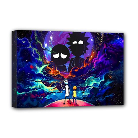Rick And Morty In Outer Space Deluxe Canvas 18  X 12  (stretched) by Salman4z