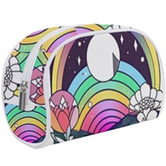 Rainbow Fun Cute Minimal Doodle Drawing Art Make Up Case (large) by Jancukart