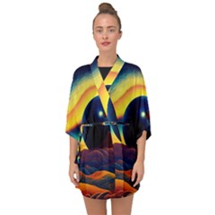 Surrealist Fantasy Dream Nature Half Sleeve Chiffon Kimono by Jancukart