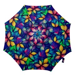 Ai Generated Artwork Leaves Nature Pattern Hook Handle Umbrellas (medium) by Jancukart