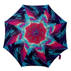 Tsunami Waves Ocean Sea Nautical Nature Water Blue Pink Hook Handle Umbrellas (medium) by Jancukart