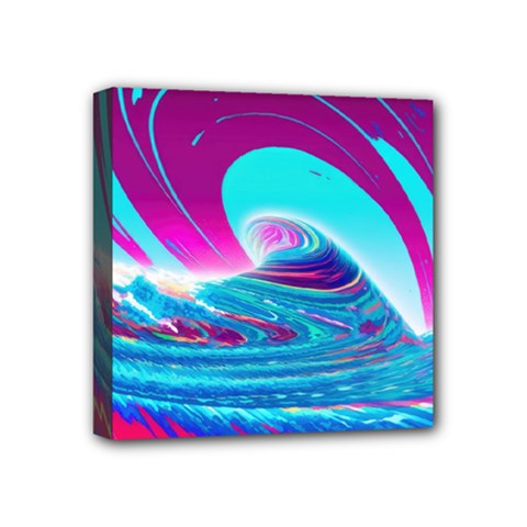 Tsunami Waves Ocean Sea Nautical Nature Water 3 Mini Canvas 4  X 4  (stretched) by Jancukart