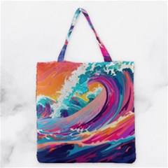 Tsunami Waves Ocean Sea Nautical Nature Water 2 Grocery Tote Bag by Jancukart
