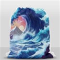 Storm Tsunami Waves Ocean Sea Nautical Nature Drawstring Bag (Small) View2