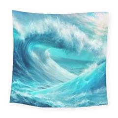 Tsunami Waves Ocean Sea Nautical Nature Water Tidal Square Tapestry (large) by Jancukart