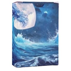 Tsunami Waves Ocean Sea Nautical Nature Water Moon Playing Cards Single Design (rectangle) With Custom Box by Jancukart