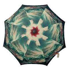 Storm Tsunami Waves Ocean Sea Nautical Nature 2 Hook Handle Umbrellas (small) by Jancukart