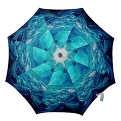 Tsunami Waves Ocean Sea Nautical Nature Water Nature Hook Handle Umbrellas (medium) by Jancukart