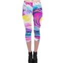 Tsunami Waves Ocean Sea Nautical Nature Water Blue Water Capri Leggings  View1