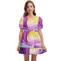 Tsunami Waves Ocean Sea Nautical Nature Water Blue Water Kids  Short Sleeve Dolly Dress View1