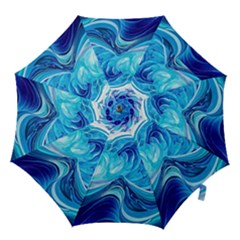 Tsunami Waves Ocean Sea Nautical Nature Abstract Blue Water Hook Handle Umbrellas (large) by Jancukart