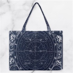 Vintage Astrology Poster Zipper Medium Tote Bag by ConteMonfrey