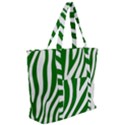 Dark green Zebra Vibes Animal Print Zip Up Canvas Bag View2