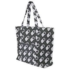 Grey And White Little Paws Zip Up Canvas Bag by ConteMonfrey