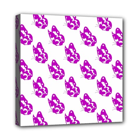 Purple Butterflies On Their Own Way  Mini Canvas 8  X 8  (stretched) by ConteMonfrey