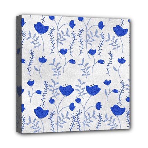 Blue Classy Tulips Mini Canvas 8  X 8  (stretched) by ConteMonfrey