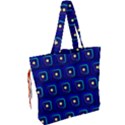 Blue Neon Squares - Modern Abstract Drawstring Tote Bag View2